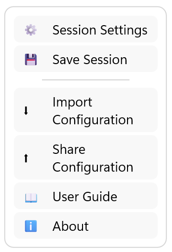 Options menu